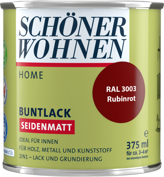 375ml Schöner Wohnen Home Buntlack seidenmatt, RAL 3003 Rubinrot