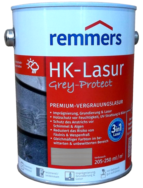 2,5L Remmers HK Lasur Wassergrau Grey Protect