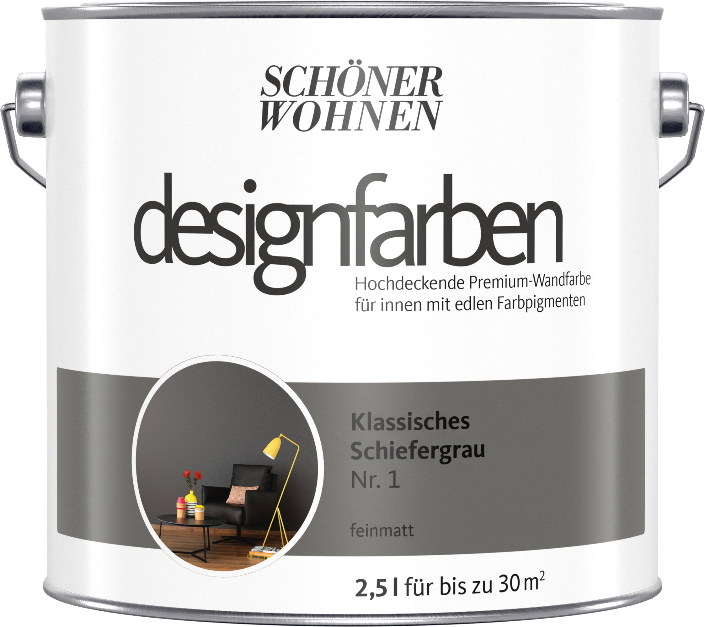 2,5L Schöner Wohnen Designfarbe Klassisches Schiefergrau 1 | Wandfarben |  Farben & Lacke | Baumarkt-Onlinehandel