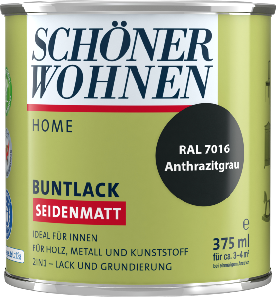 375ml Schöner Wohnen Home Buntlack seidenmatt, RAL 7016 Anthrazitgrau