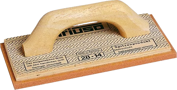 TRIUSO Mehrschicht-Holz-Reibebrett mit rotem Belag