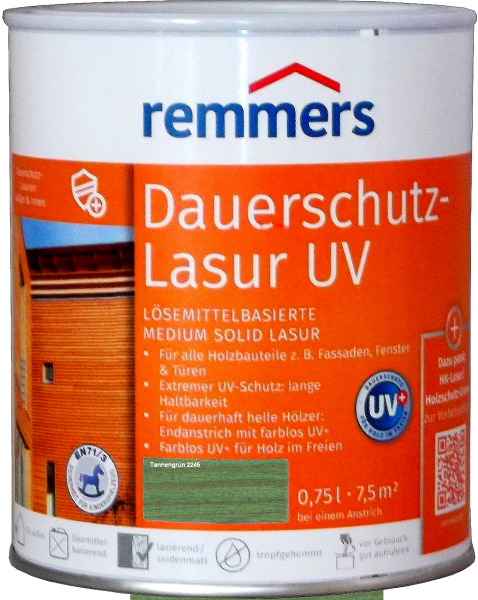 750ml Remmers Dauerschutz-Lasur UV Tannengrün