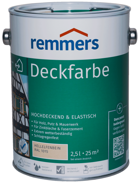 2,5L Remmers Deckfarbe Hellelfenbein RAL1015