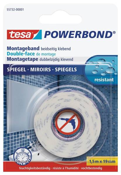 tesa Powerbond® Montageband SPIEGEL, 1,5m x19mm