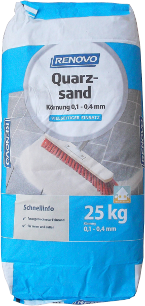 25kg Renovo Quarzsand getrocknet Körnung 0,1-0,4mm