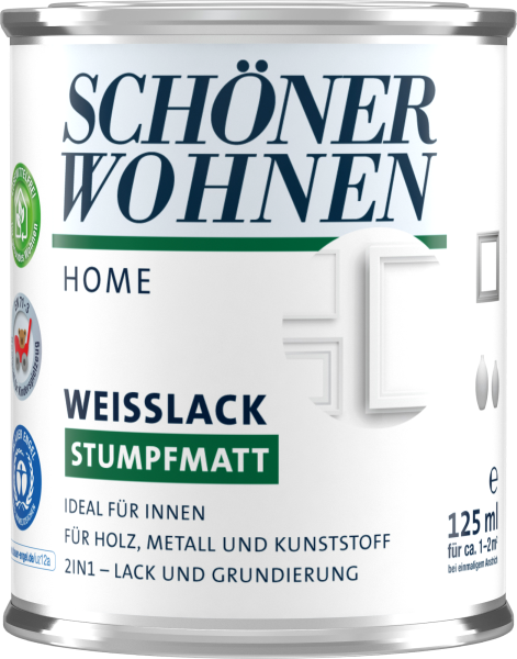 125ml Schöner Wohnen Home Weisslack stumpfmatt weiss
