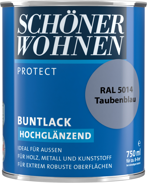 750ml Schöner Wohnen Protect Buntlack hochglänzend RAL 5014 Taubenblau