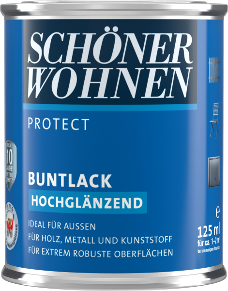 125ml Schöner Wohnen Protect Buntlack hochglänzend RAL 5014 Taubenblau