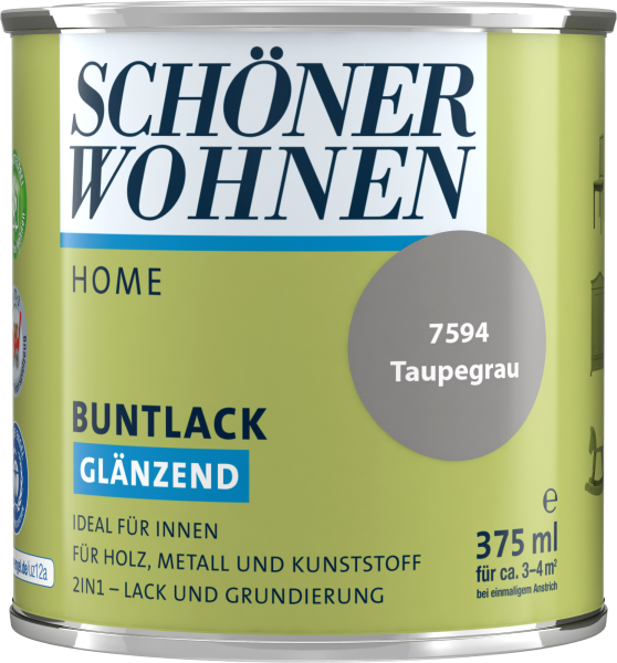 375ml Schöner Wohnen Home Buntlack glänzend, 7594 Taupegrau