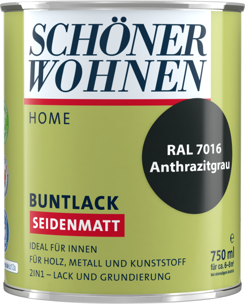 750ml Schöner Wohnen Home Buntlack seidenmatt, RAL 7016 Anthrazitgrau