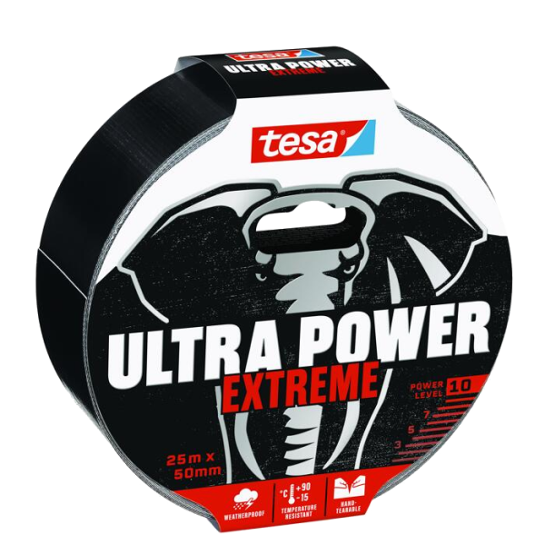 tesa® Ultra Power Extreme Reparaturband Farbe schwarz, Länge 25m, Breite 50mm