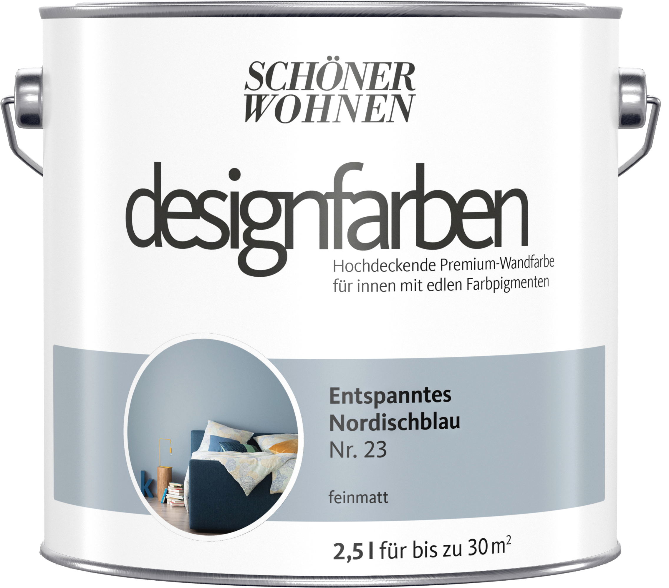 2,5L Schöner Wohnen Lacke Designfarbe Baumarkt-Onlinehandel | | Entspanntes 23 Farben | & Nordischblau Wandfarben