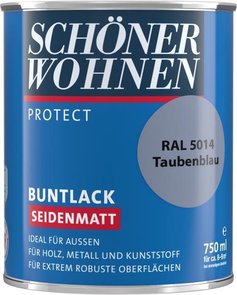 750ml Schöner Wohnen Protect Buntlack seidenmatt RAL 5014 Taubenblau
