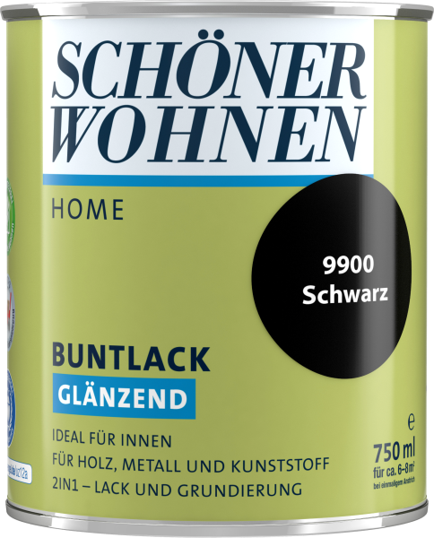 750ml Schöner Wohnen Home Buntlack glänzend, 9900 Schwarz