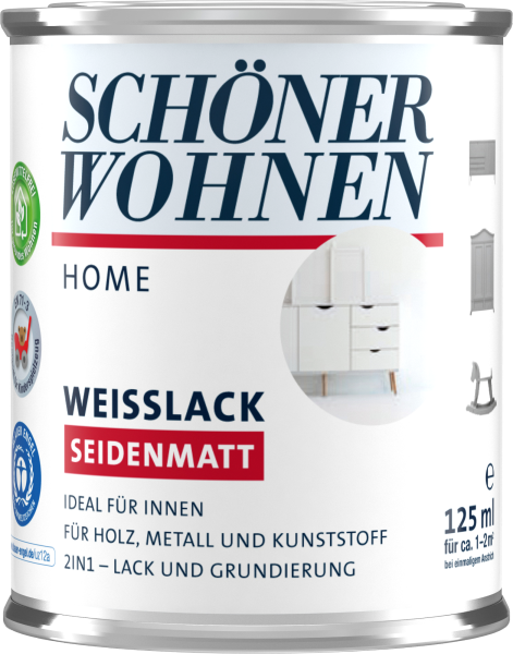 125ml Schöner Wohnen Home Weisslack seidenmatt weiss