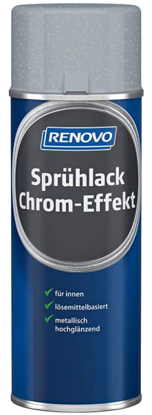 400ml Renovo Sprühlack Chrom-Effekt Silber 0200