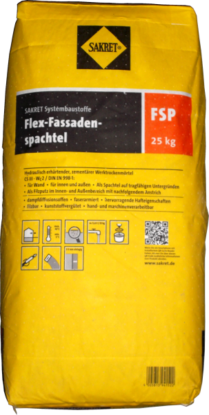 25kg Flex-Fassaden-Spachtel FSP Sakret 0-1mm
