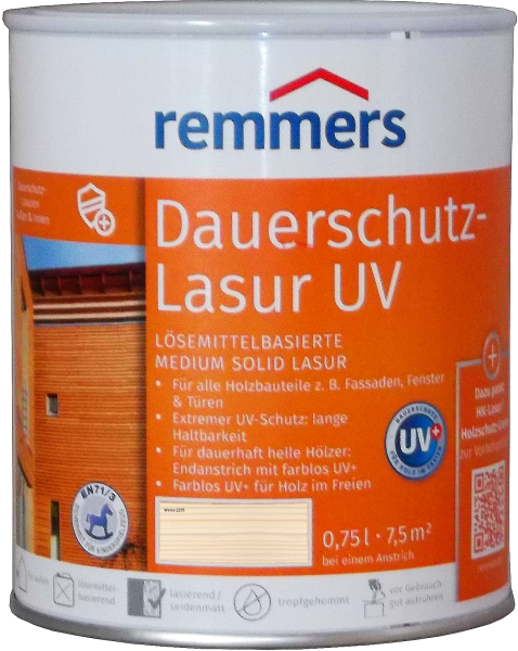 750ml Remmers Dauerschutz-Lasur UV Weiss