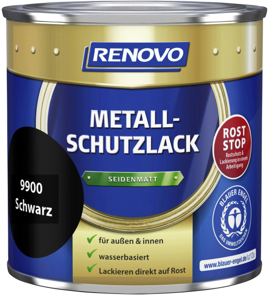375ml Renovo Metallschutzlack sdm schwarz 9900