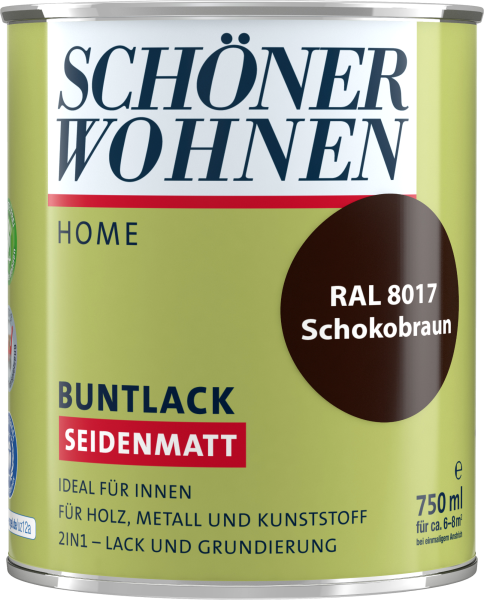 750ml Schöner Wohnen Home Buntlack seidenmatt, RAL 8017 Schokobraun
