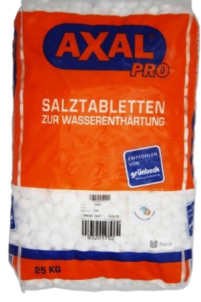 Axal Siede-Salztabletten Wasserenthärtungsanlagen Salzelektrolyse Pool 25kg