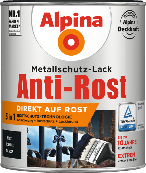 2,5L ALPINA Anti-Rost matt schwarz 9005